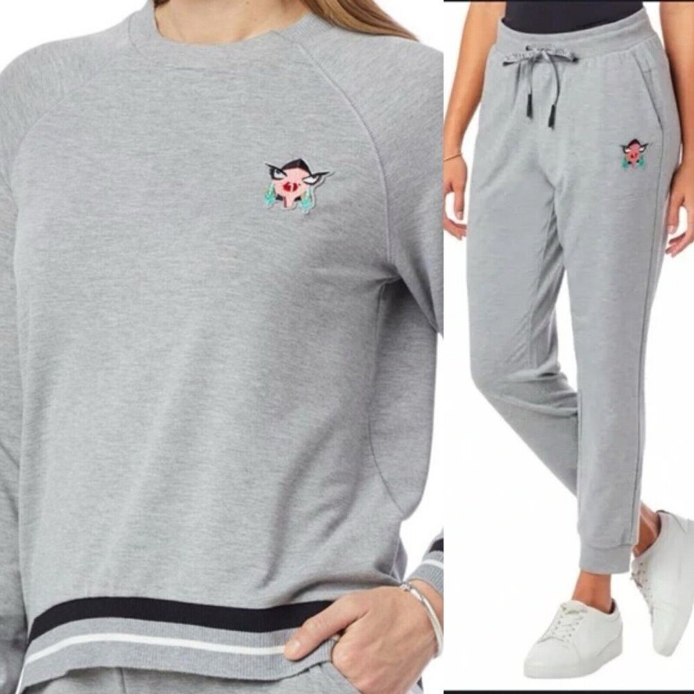 Badgley Mishka Sport Suit Set Art To Work Gray Size M A000011